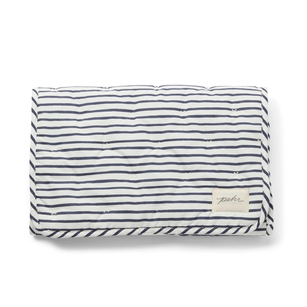Pehr Striped On The Go Portable Changing Pad - Stripes away Ink Blue
